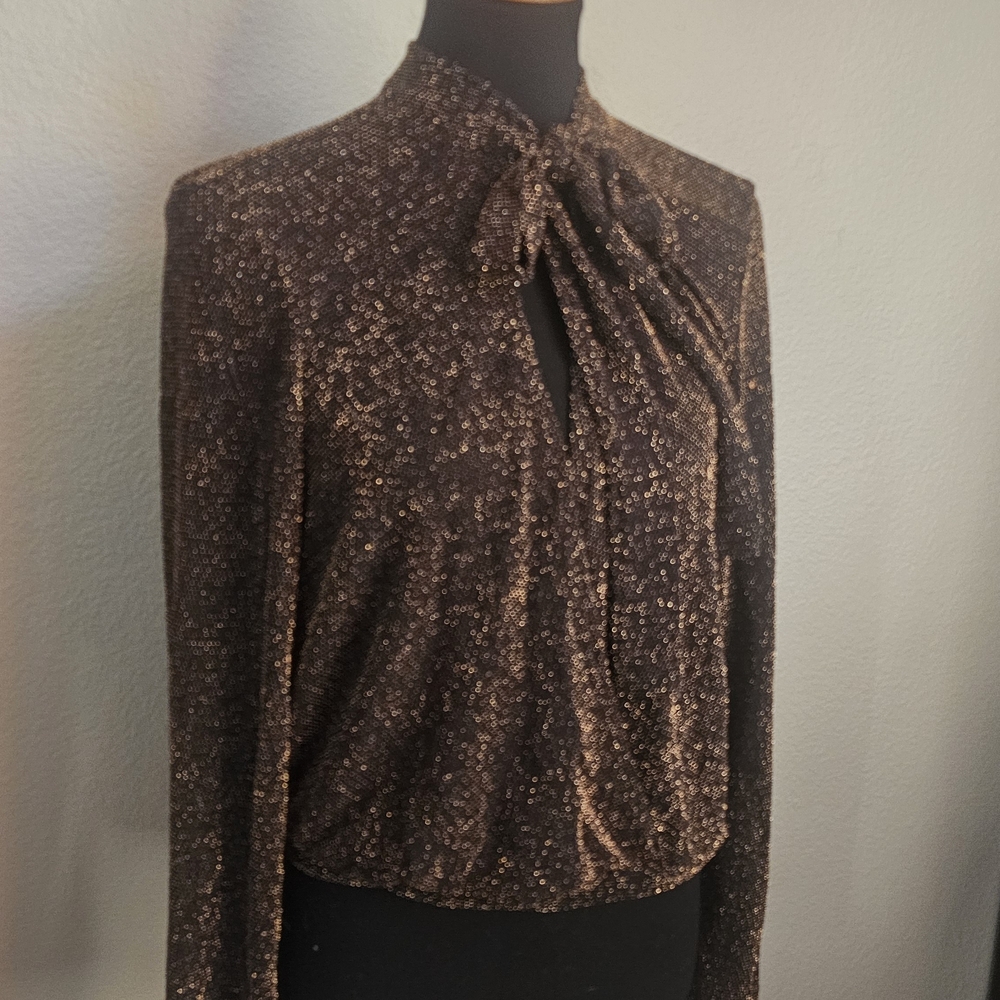 Metallic Gold Sparkly Women's Top